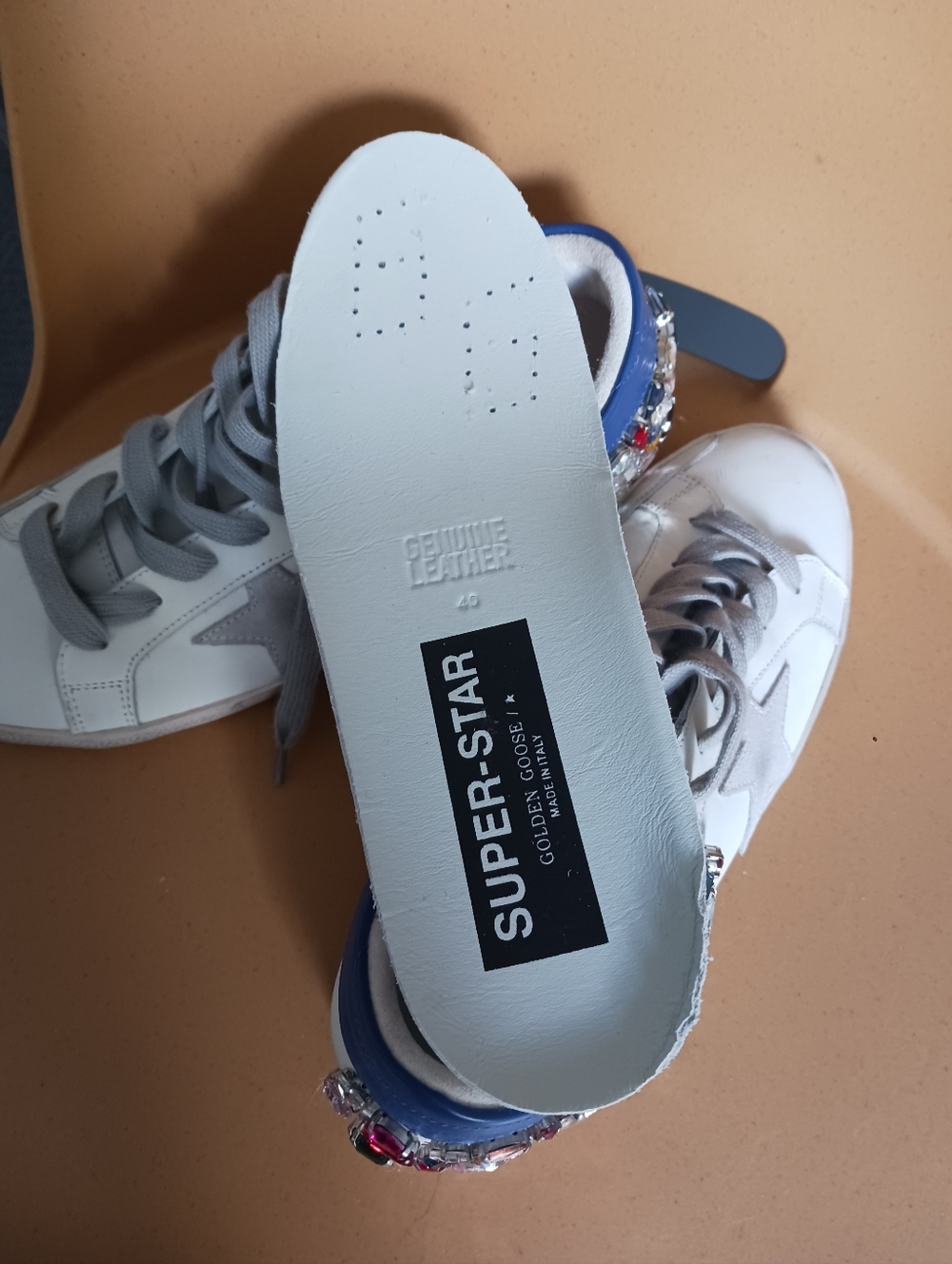 Golden Goose Super Star Rhinestone Embellished Sneakers Size 40 - Picture 12 of 16